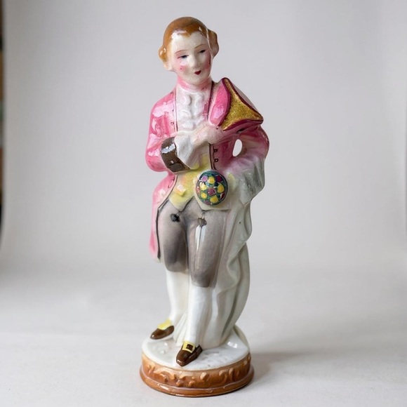 Elegant Pink and White Porcelain Figurine - Picture 1 of 5